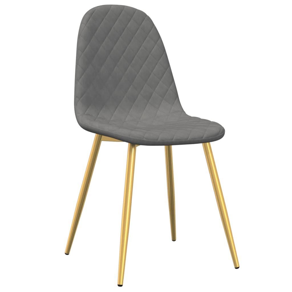 Chaises de salle à manger, lot de 4, velours gris clair