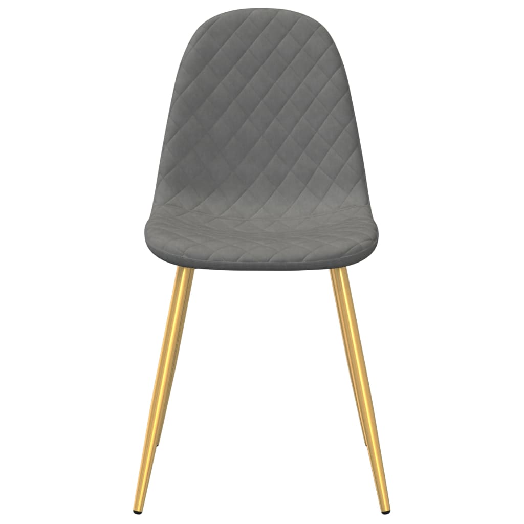 Chaises de salle à manger, lot de 4, velours gris clair