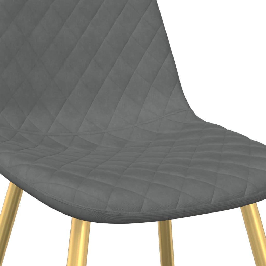 Chaises de salle à manger, lot de 4, velours gris clair