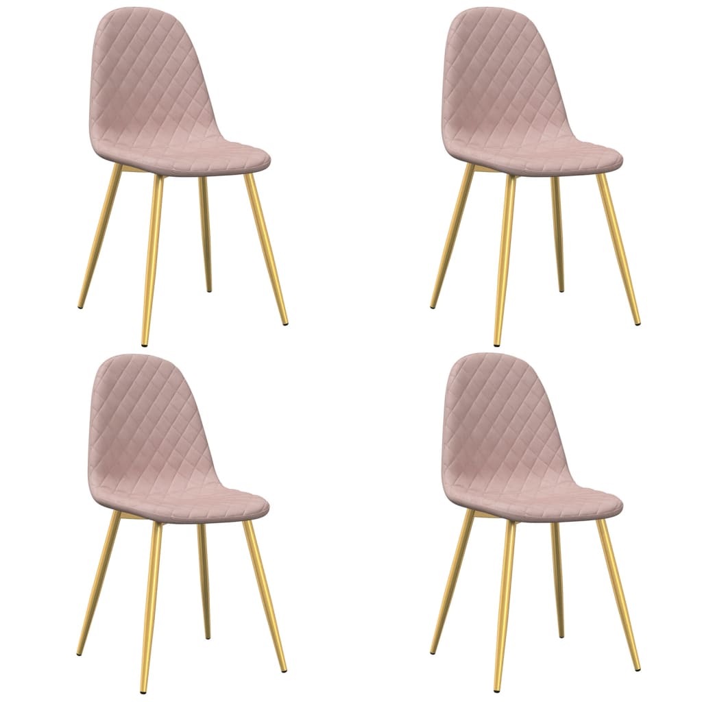 Dining chairs 4 pcs. Pink velvet