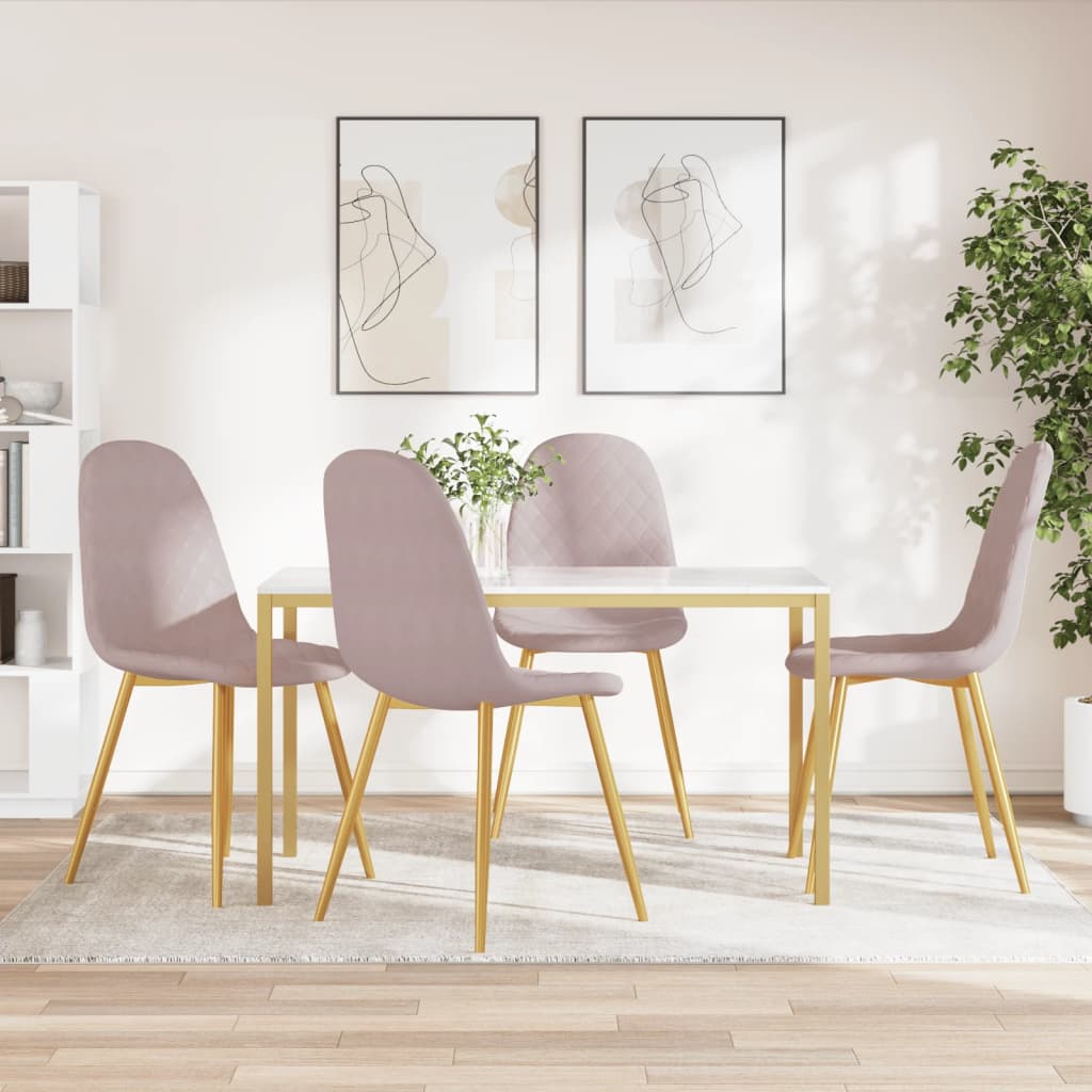 Dining chairs 4 pcs. Pink velvet
