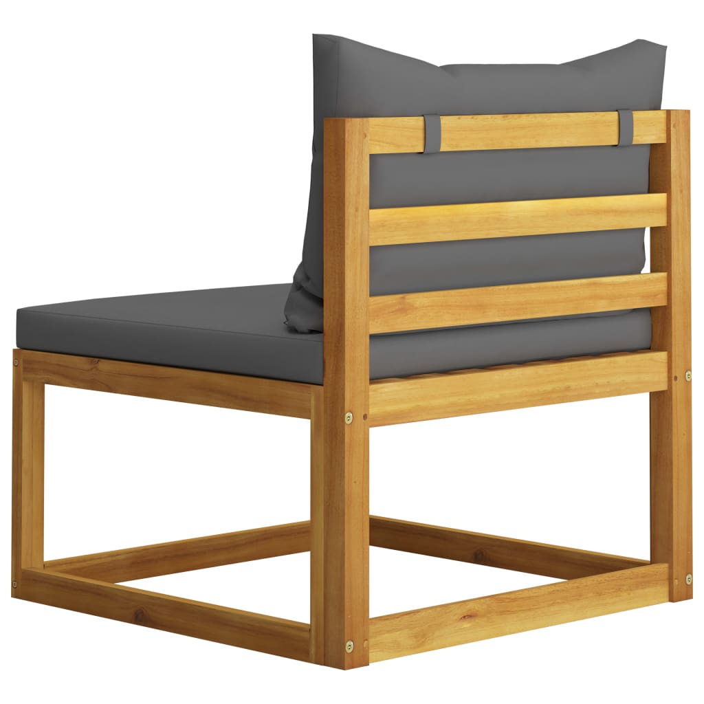 Canapé de jardin 3 places avec coussin en bois d'acacia massif