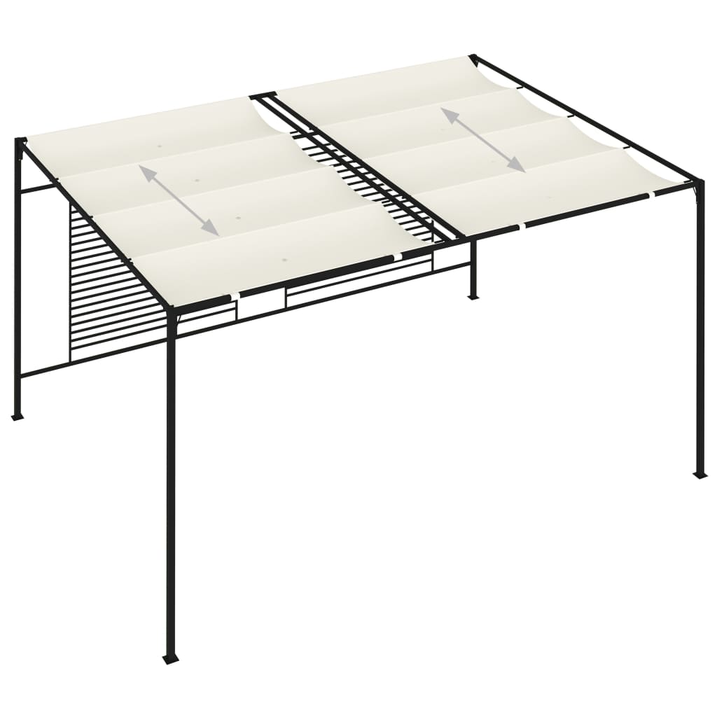 Gazebo avec toit extensible 3x4x2,3 m blanc crème 180 g/m²