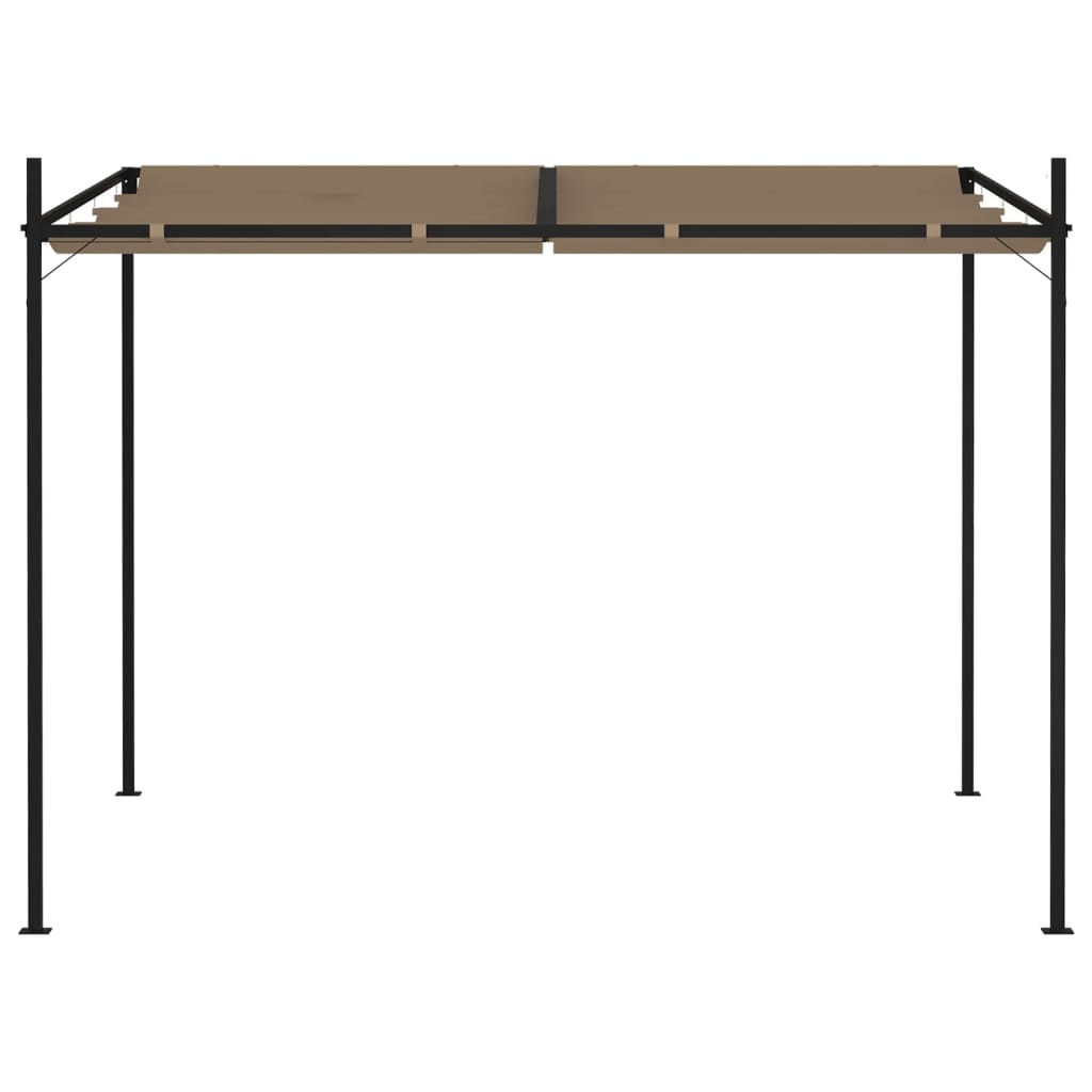 Pavillon mit Ausziehbarem Dach 300x300x233 cm Taupe