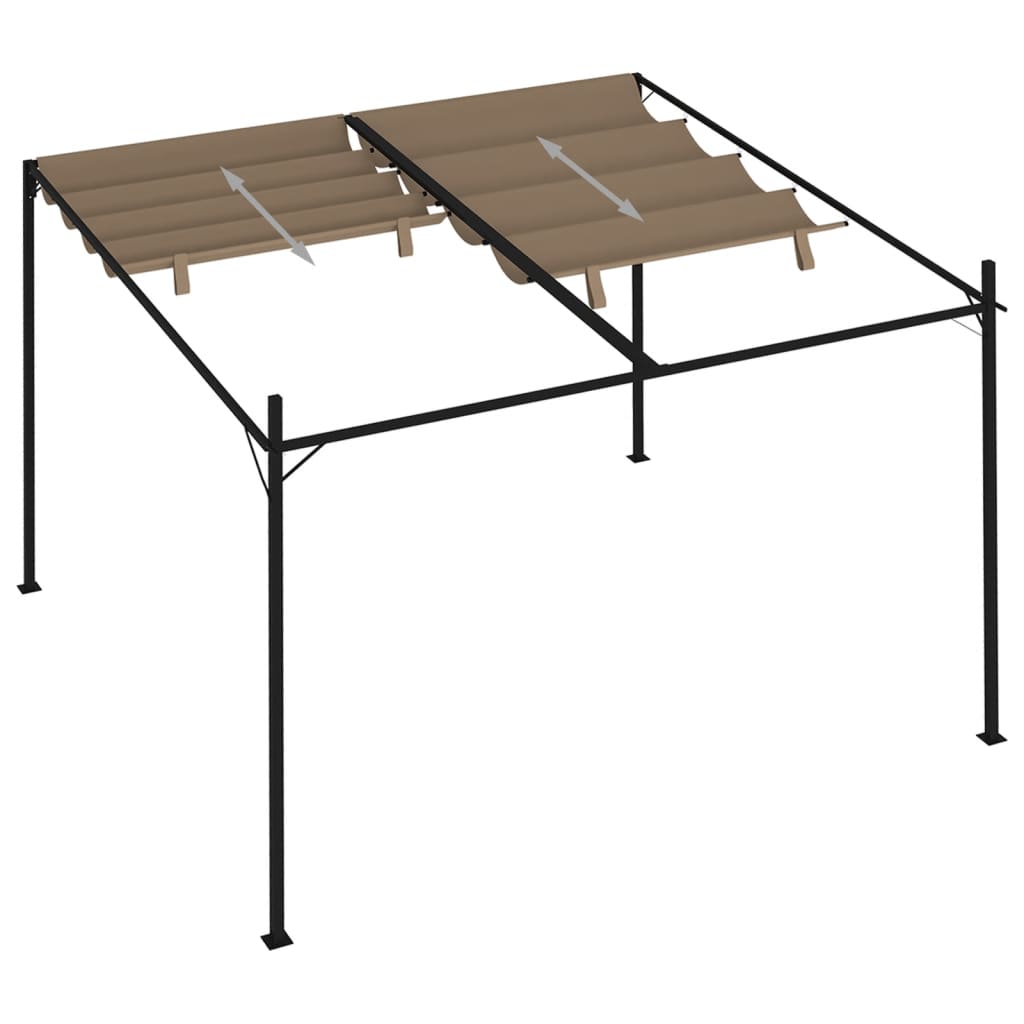 Pavillon mit Ausziehbarem Dach 300x300x233 cm Taupe