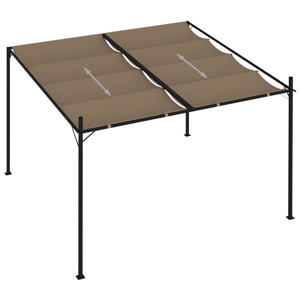 Pavillon mit Ausziehbarem Dach 300x300x233 cm Taupe