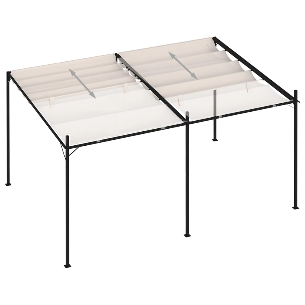 Pavillon mit Ausziehbarem Dach 400x300x233 cm Creme