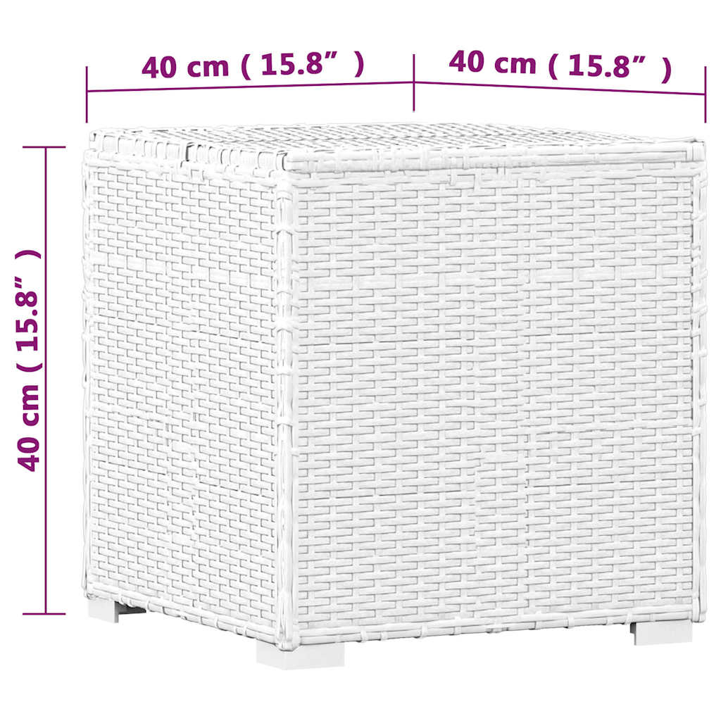 3-tlg. Garten-Sonnenliegen mit Teetisch Poly Rattan Weiß