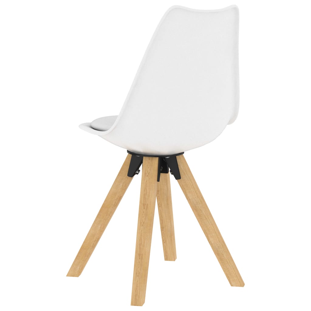 Esszimmerstühle 4 Stk. Weiß PP und Massivholz Buche