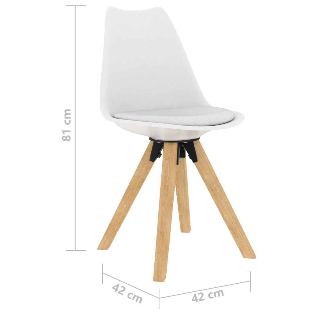 Esszimmerstühle 4 Stk. Weiß PP und Massivholz Buche