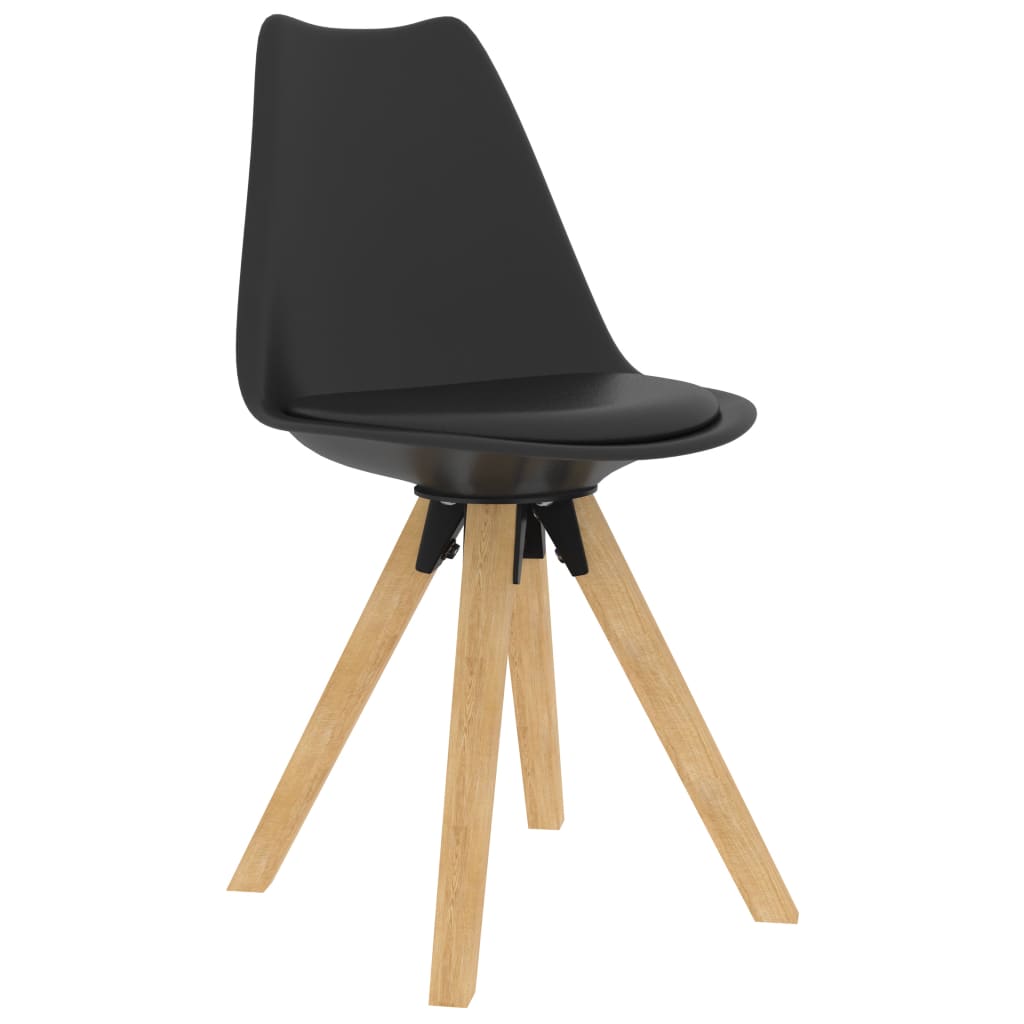 Esszimmerstühle 4 Stk. Schwarz PP und Massivholz Buche