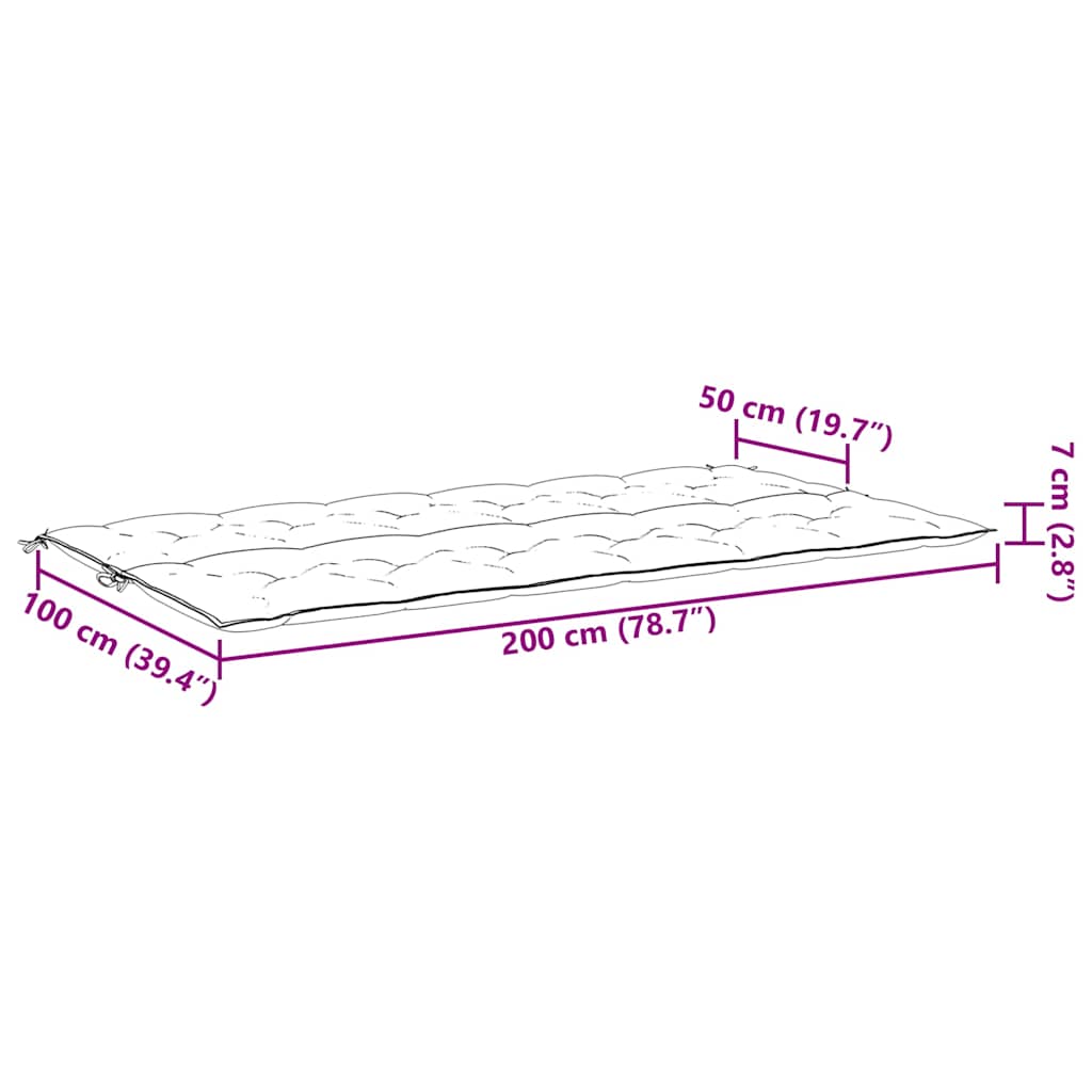 Gartenbank-Auflage Weinrot 200x(50+50)x7 cm Oxford-Gewebe