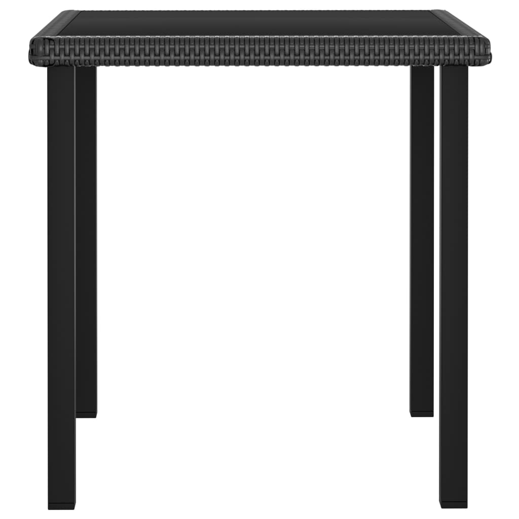 Garden dining table black 70x70x73 cm poly rattan