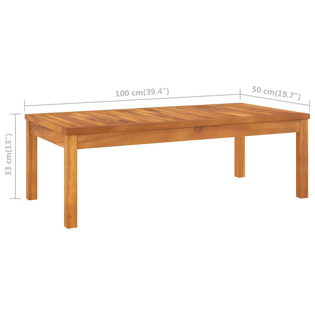 4-tlg. Garten-Lounge-Set mit Auflagen Creme Massivholz Akazie