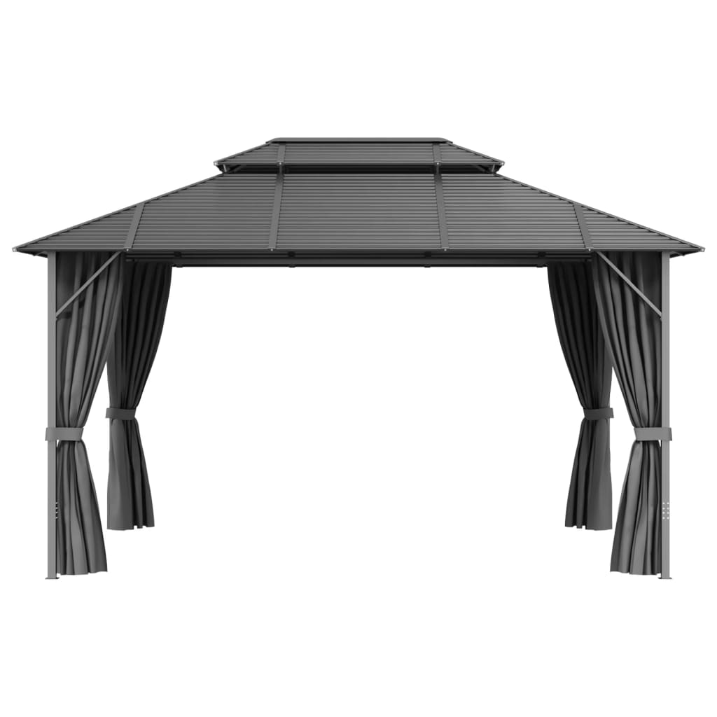 Pavillon mit Seitenwänden & Doppeldach 3x4 m Anthrazit