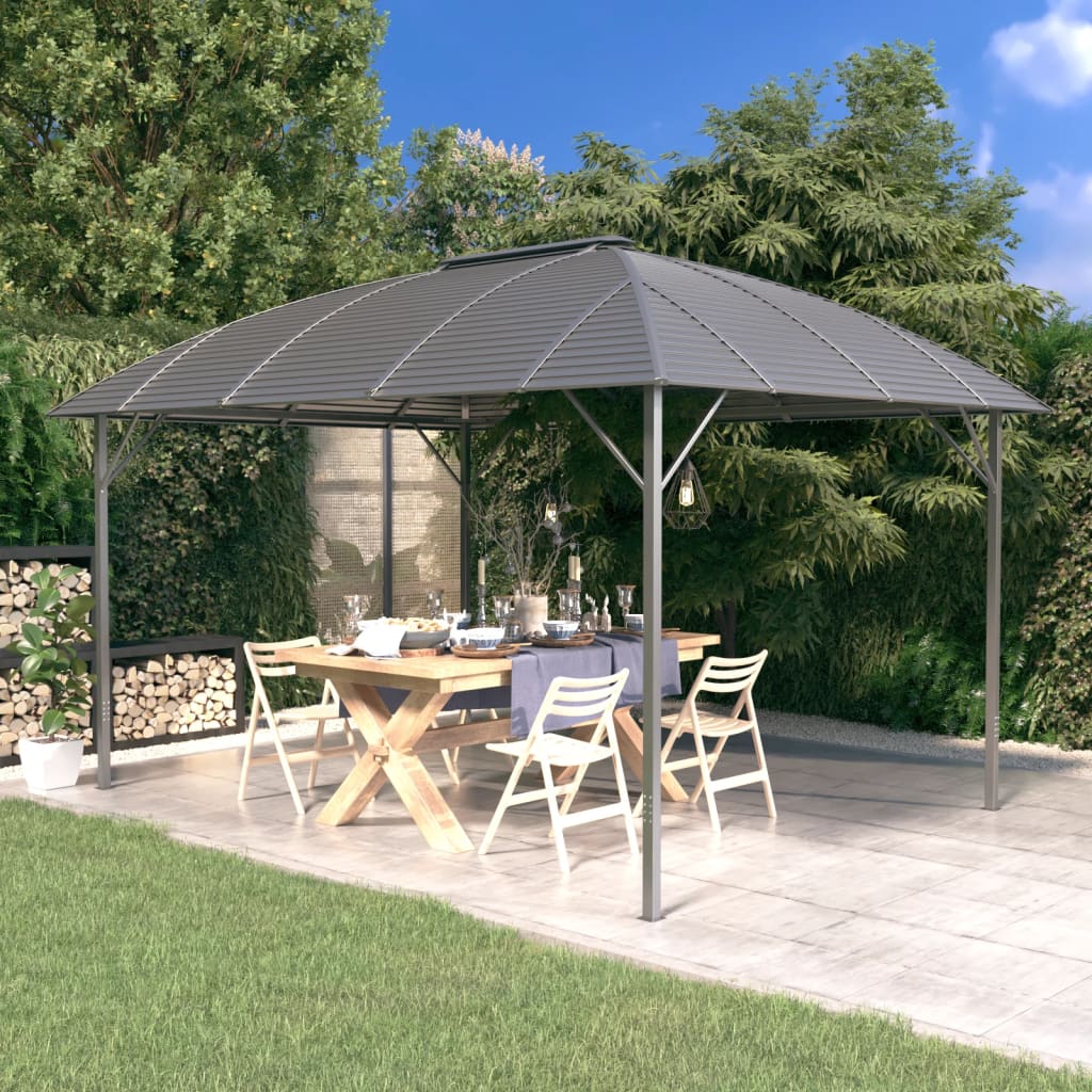 Pavillon mit Bogendach 3x4 m Anthrazit