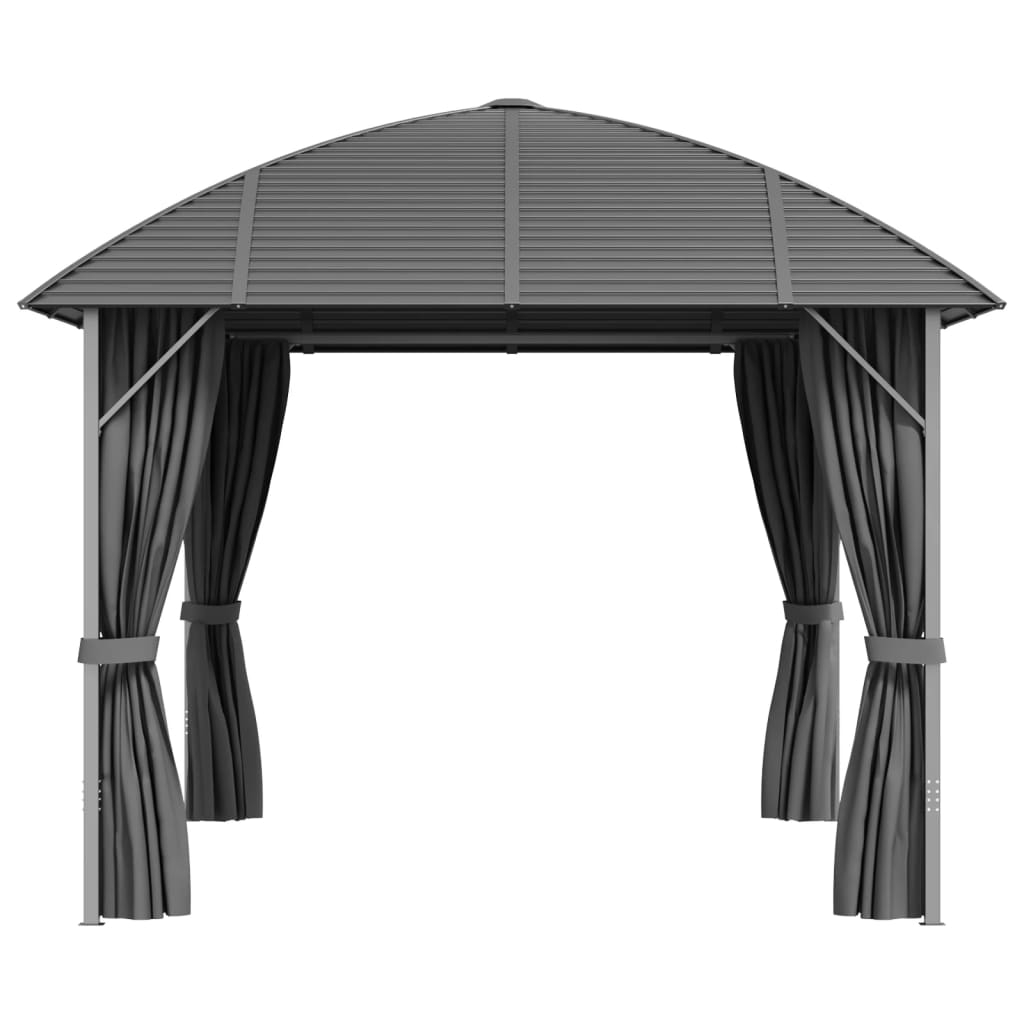 Pavillon mit Seitenwänden & Bogendach 3x4 m Anthrazit
