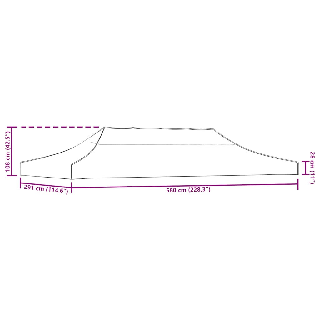 Partyzelt-Dach 6x3 m Terrakotta-Rot 270 g/m²