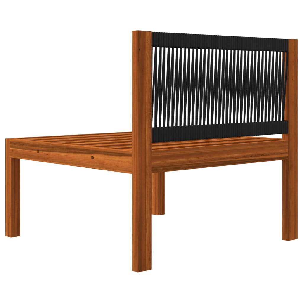3-Sitzer-Gartensofa mit Kissen Holz Akazie & Seil