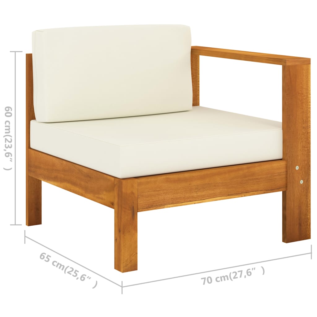10-tlg. Garten-Lounge-Set mit Kissen 100x60 cm Akazienholz