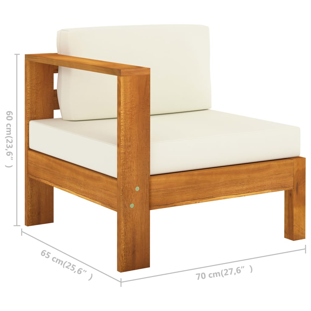 10-tlg. Garten-Lounge-Set mit Kissen 100x60 cm Akazienholz