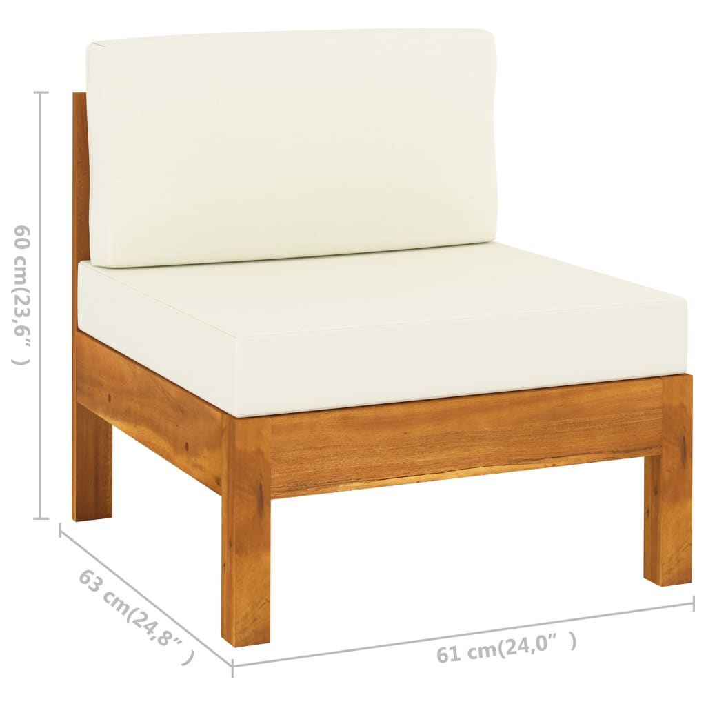 10-tlg. Garten-Lounge-Set mit Kissen 100x60 cm Akazienholz