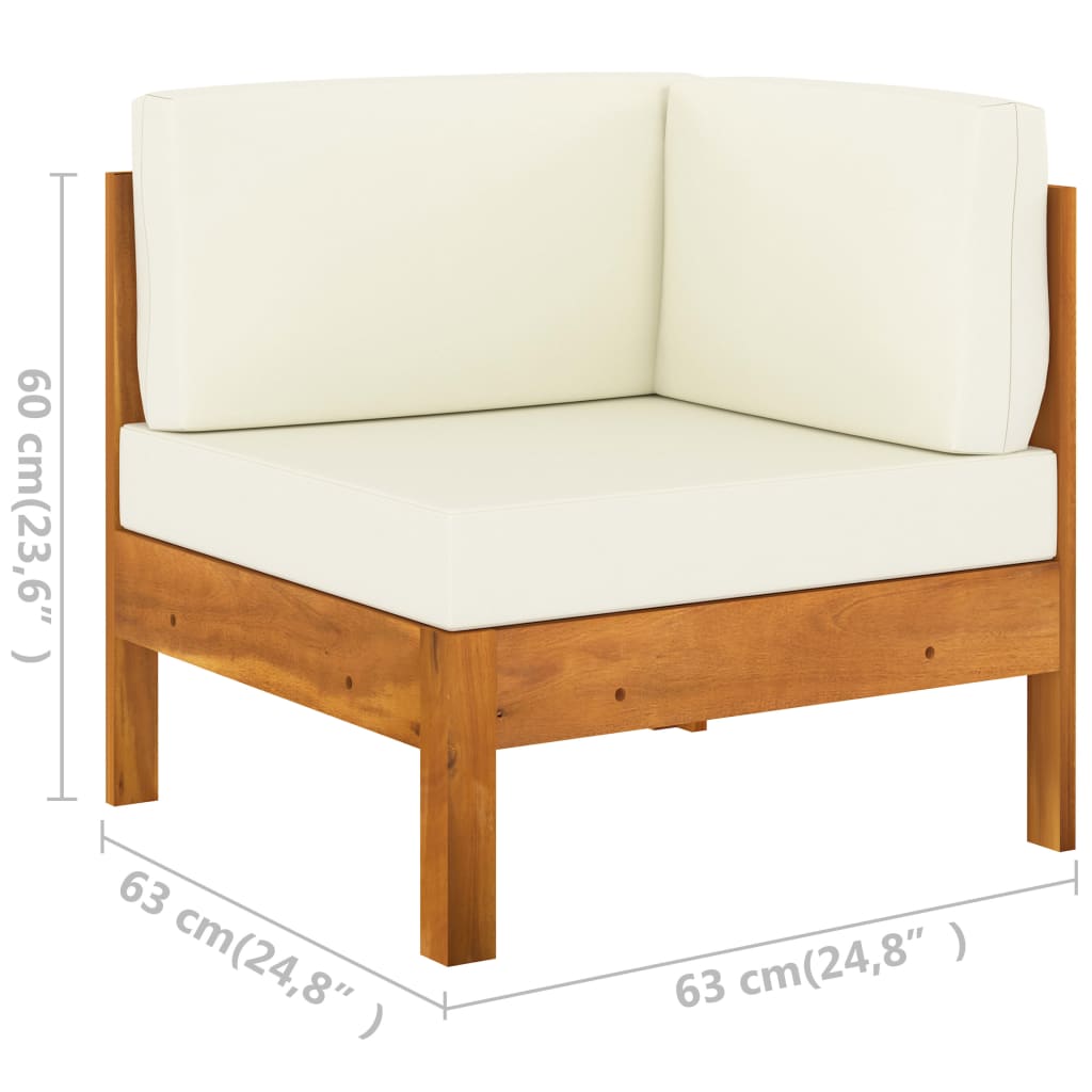 10-tlg. Garten-Lounge-Set mit Kissen 100x60 cm Akazienholz