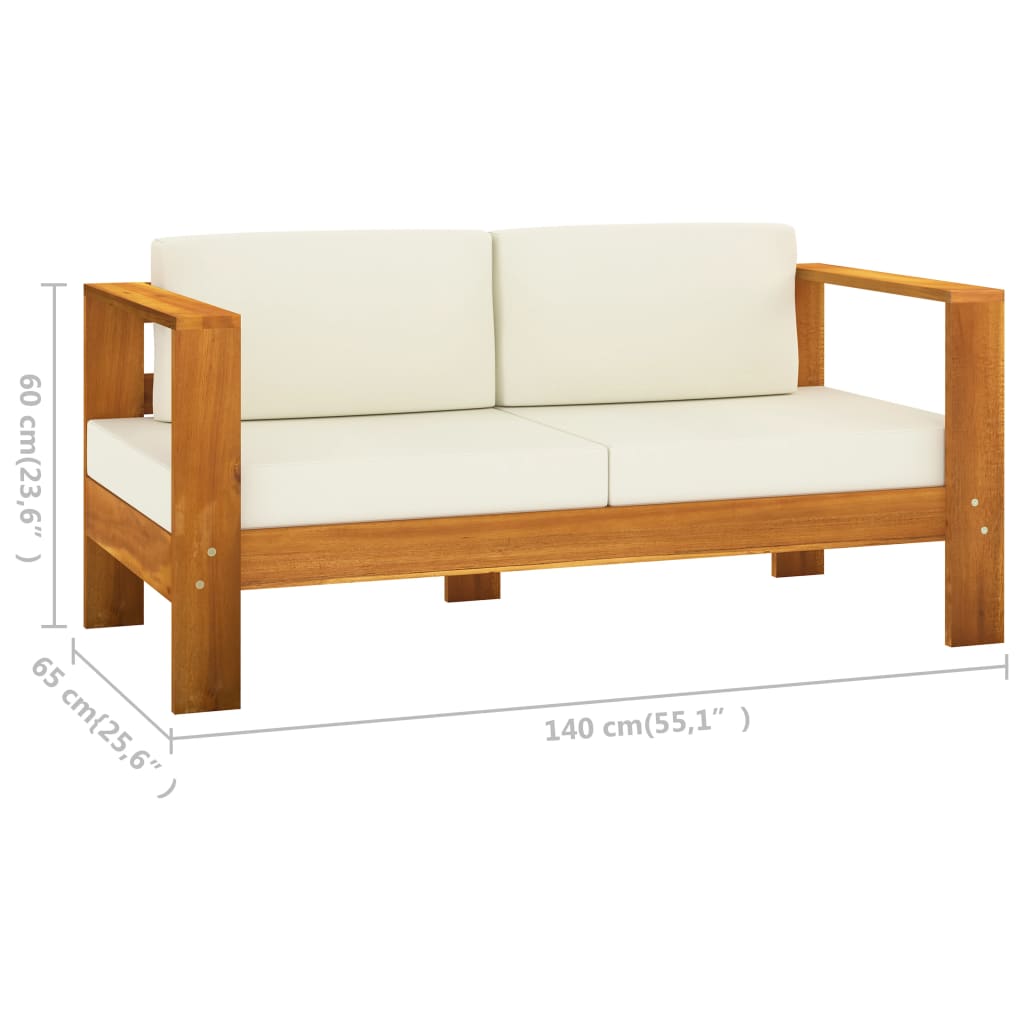 10-tlg. Garten-Lounge-Set mit Kissen 100x60 cm Akazienholz