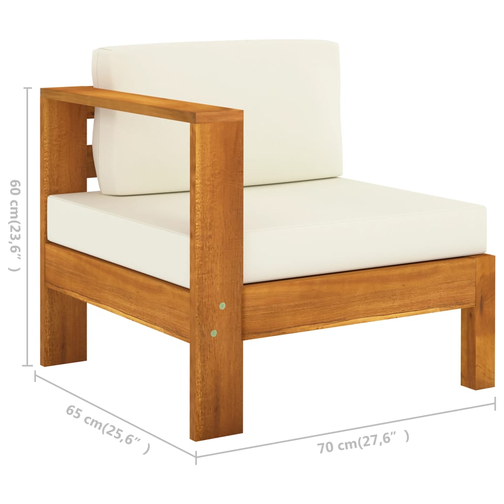 10-tlg. Garten-Lounge-Set mit Kissen 100x60 cm Akazienholz