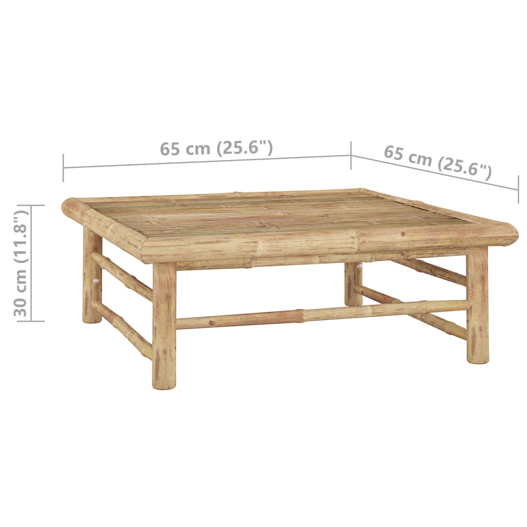 4-tlg. Garten-Lounge-Set mit Dunkelgrauen Kissen Bambus