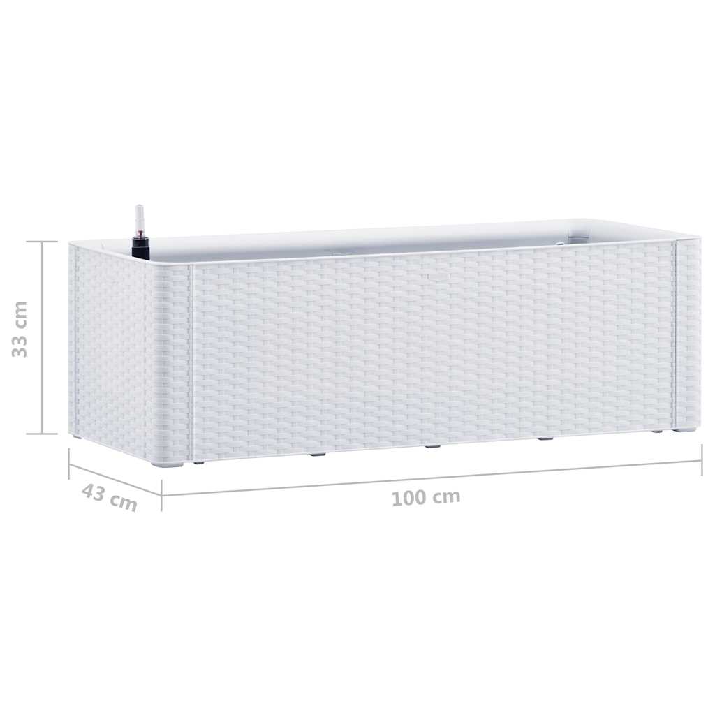 Garden raised bed with self-watering system white 100x43x33 cm