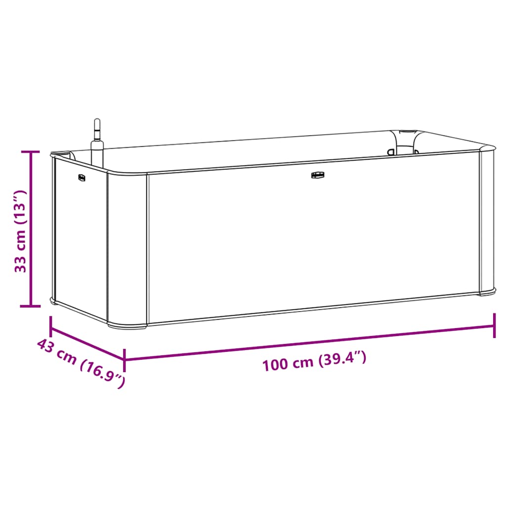 Garten-Hochbeet Selbstbewässerungssystem Anthrazit 100x43x33 cm