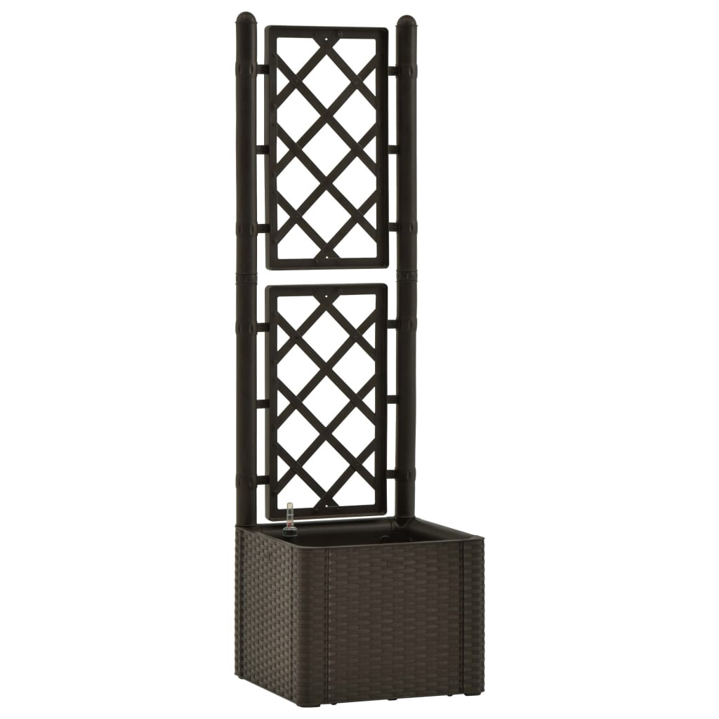 Garden raised bed with trellis and self-watering system Mocha