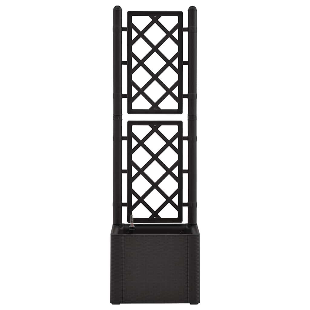 Garden raised bed with trellis self-watering system anthracite