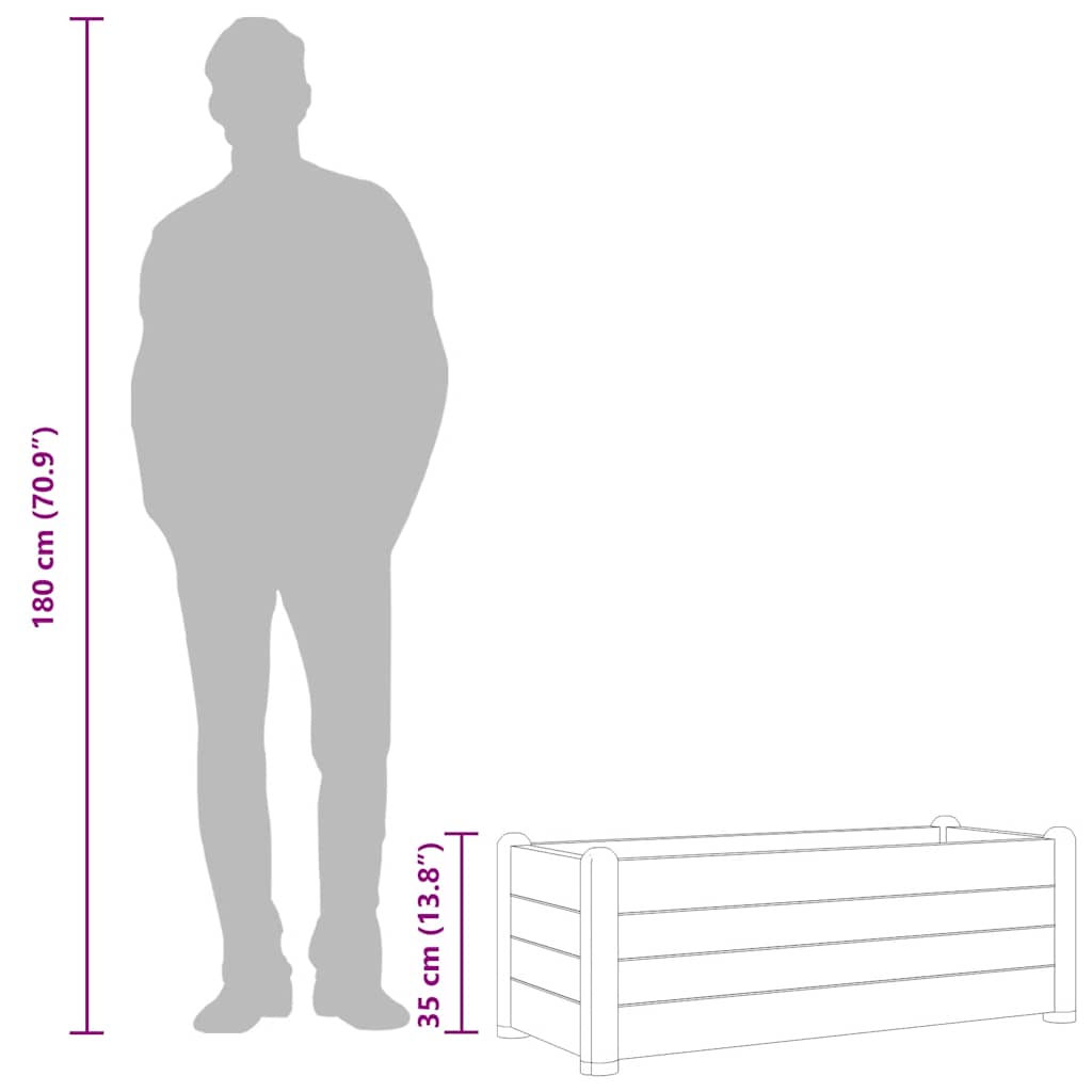 Garden raised bed PP white 100x43x35 cm