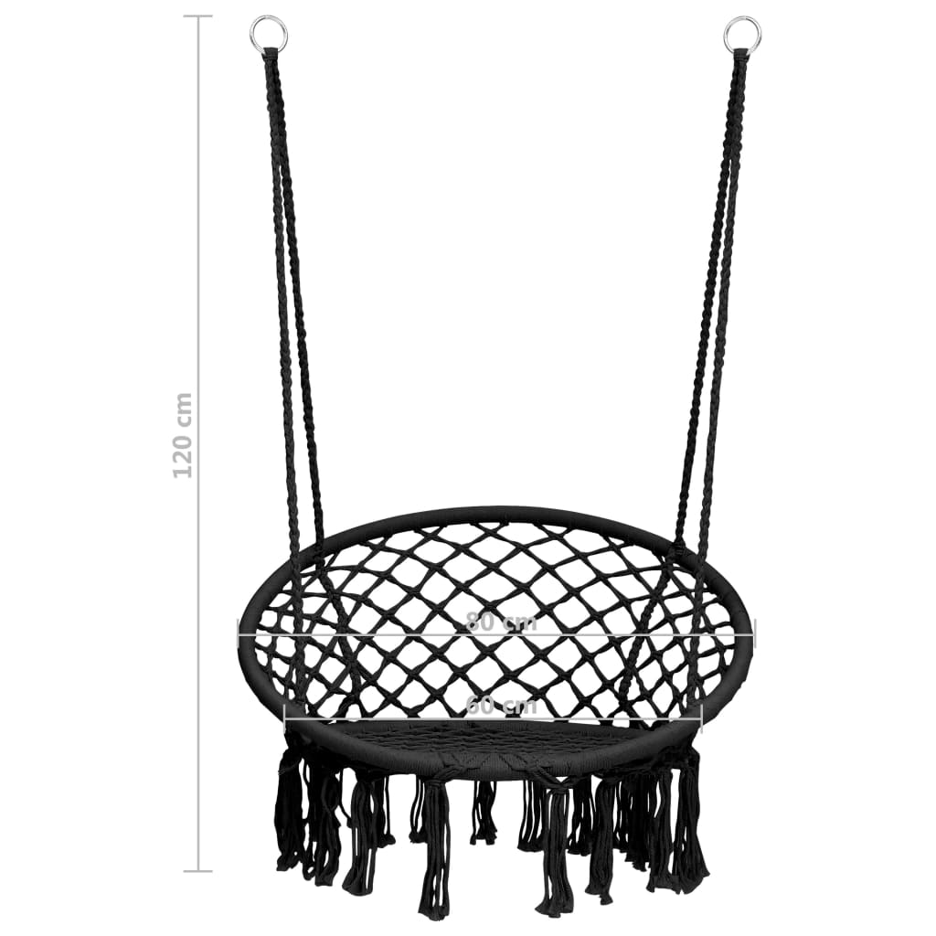 Chaise suspendue 80 cm anthracite
