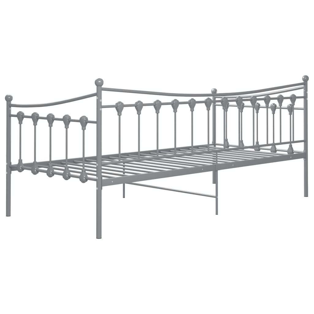 Cadre de canapé-lit en métal gris 90x200 cm