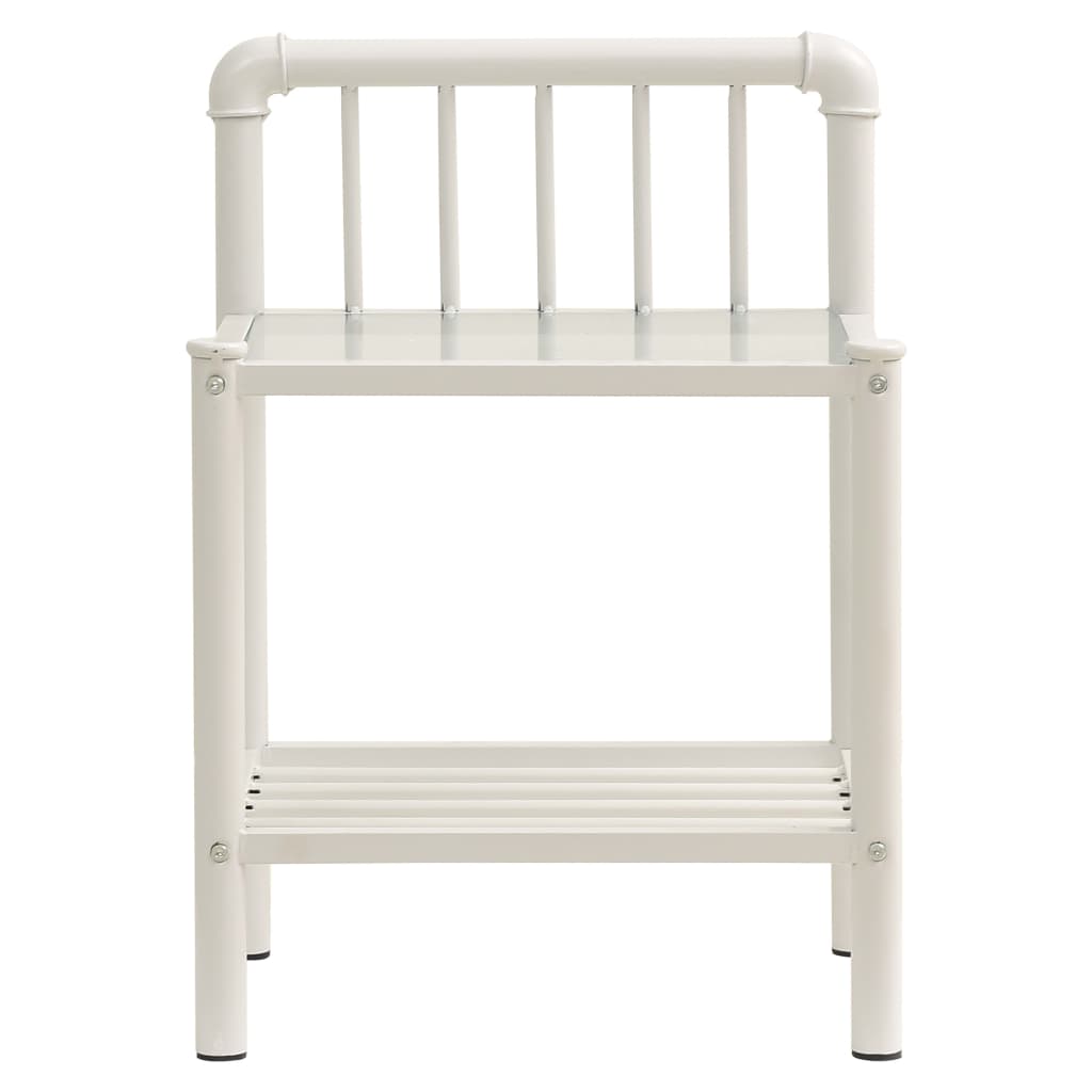 Nachttisch Weiß Transparent 45x34,5x62,5 cm Metall und Glas