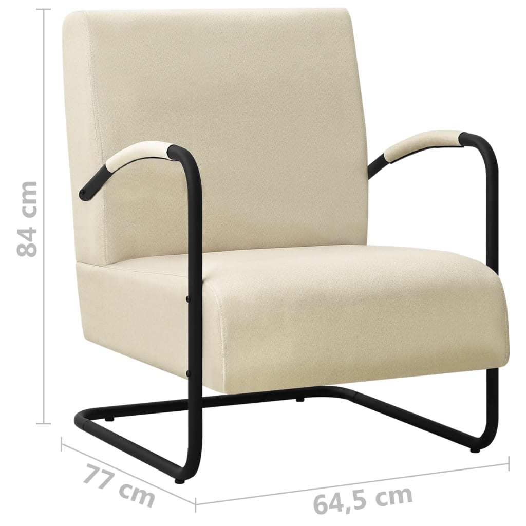 Sessel Creme Stoff