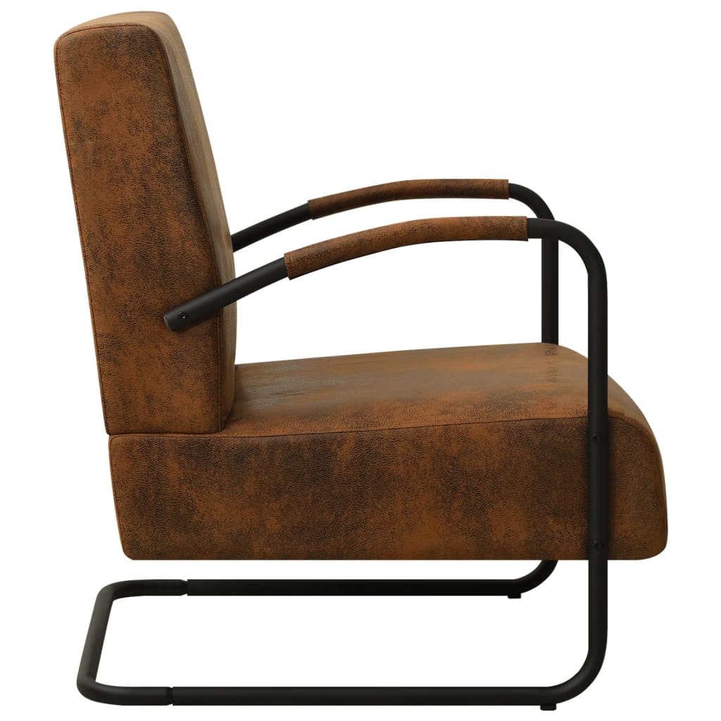 Sessel Braun Wildleder-Optik