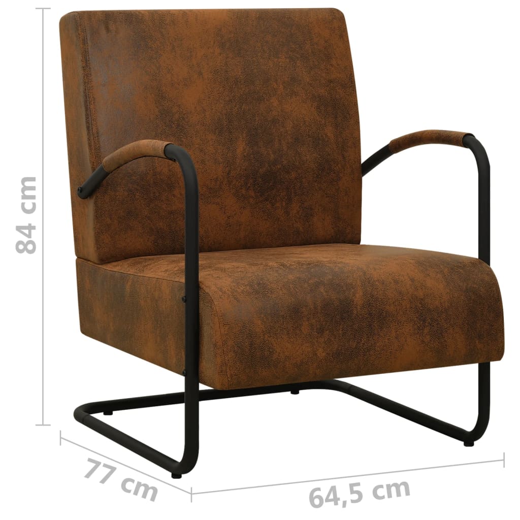 Sessel Braun Wildleder-Optik