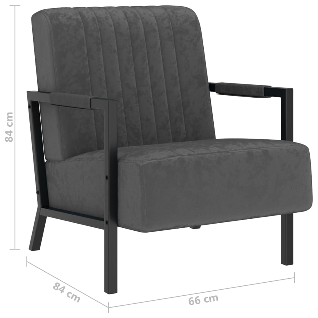 Sessel Dunkelgrau Samt