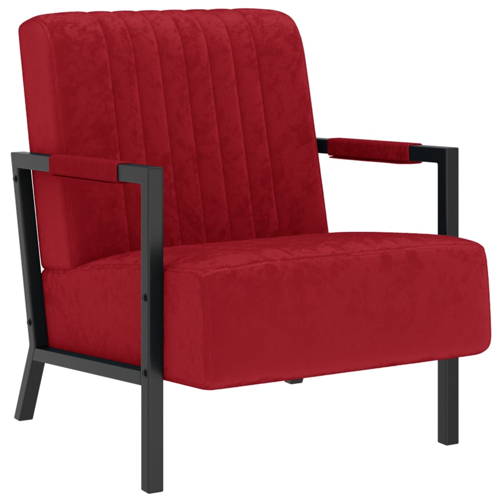 Sessel Weinrot Samt