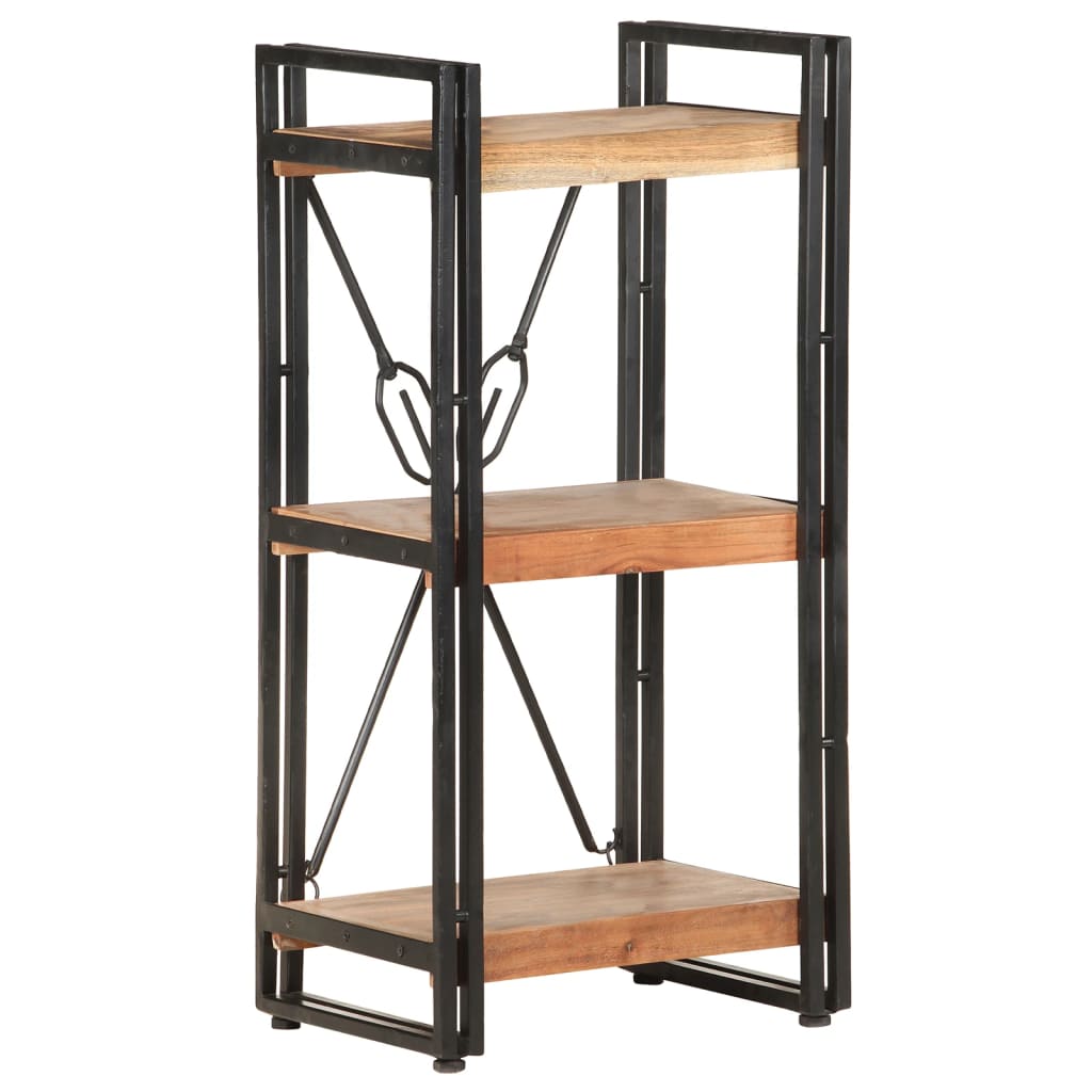 Bibliothèque 3 compartiments 40x30x80 cm en bois d'acacia massif