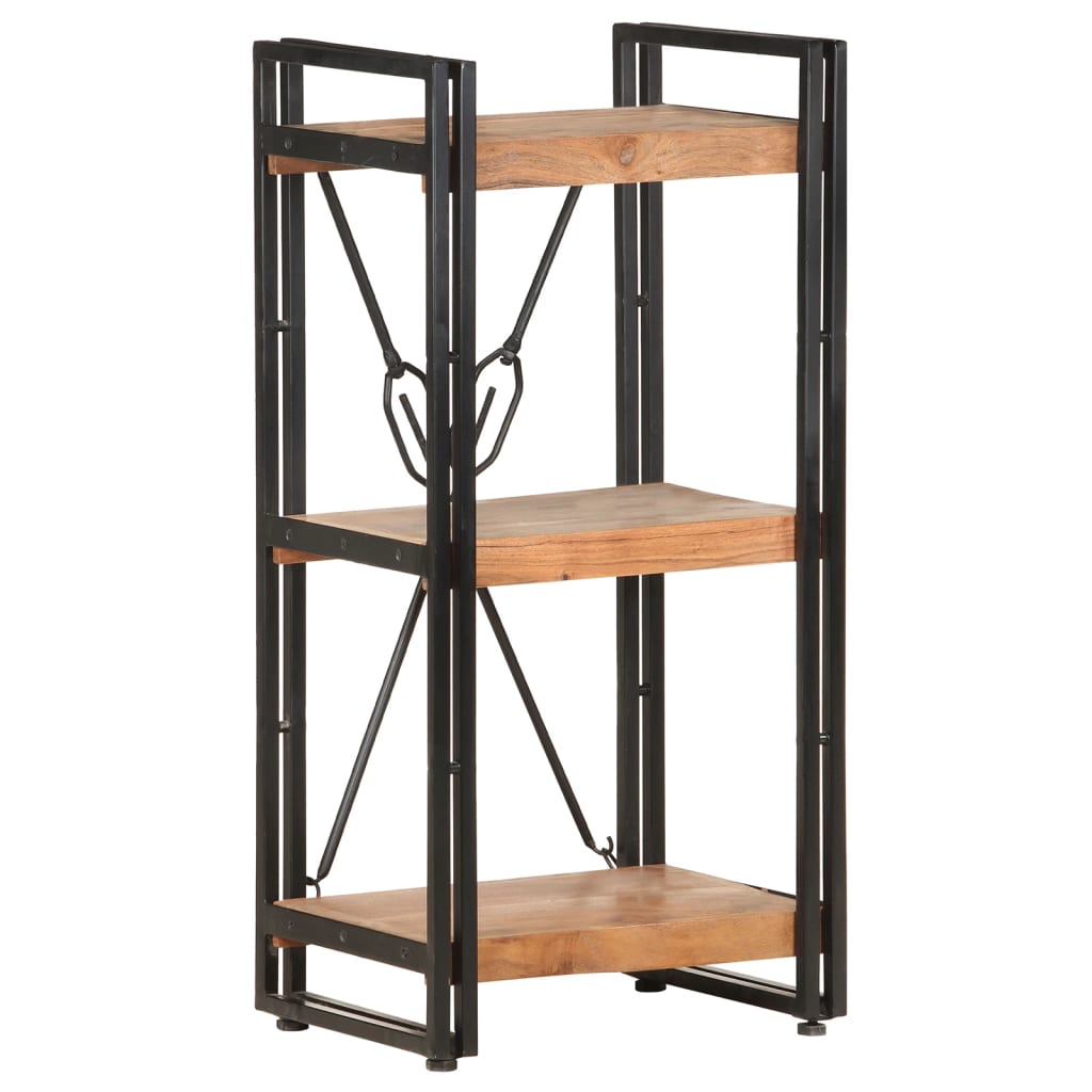 Bibliothèque 3 compartiments 40x30x80 cm en bois d'acacia massif
