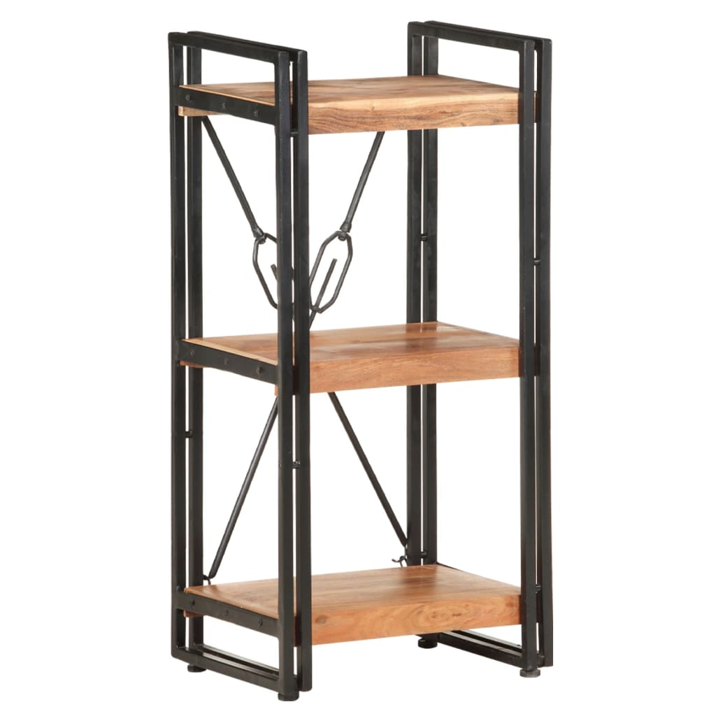 Bibliothèque 3 compartiments 40x30x80 cm en bois d'acacia massif