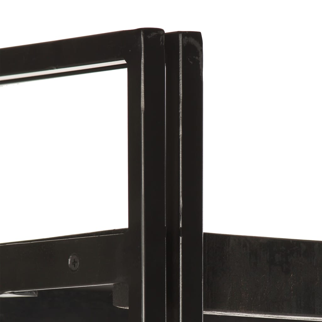 Bookcase 5 compartments black 60x30x180 cm mango solid wood