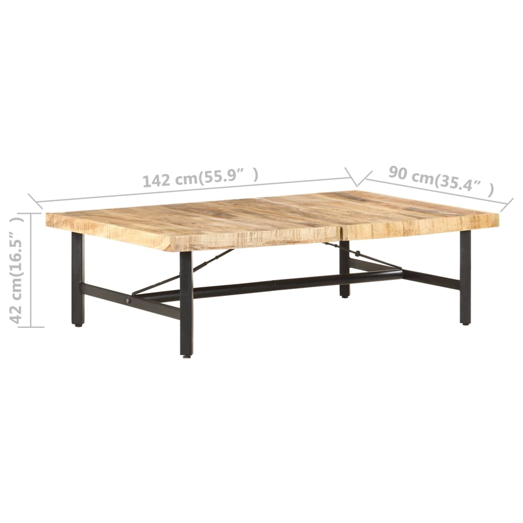 Coffee table 142x90x42 cm solid mango wood