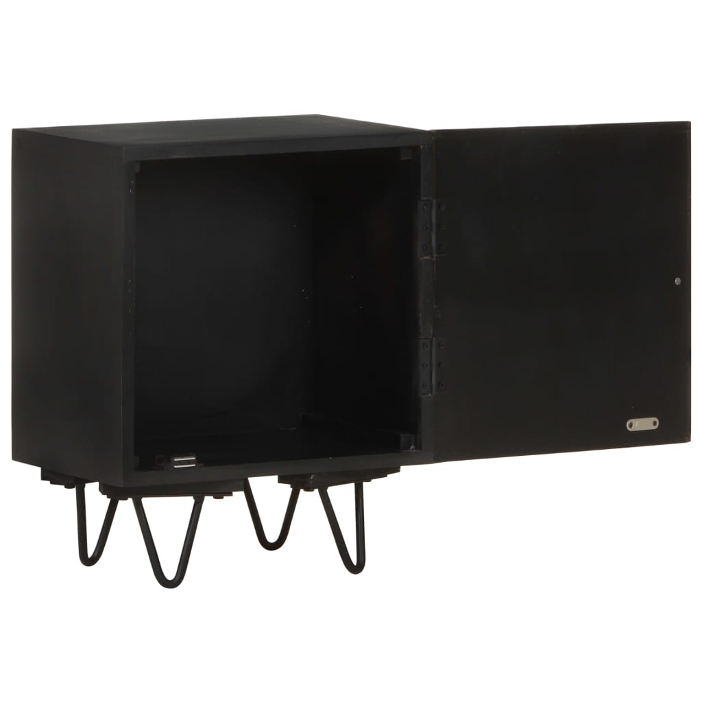 Bedside table with brass front 40x30x50 cm solid mango wood
