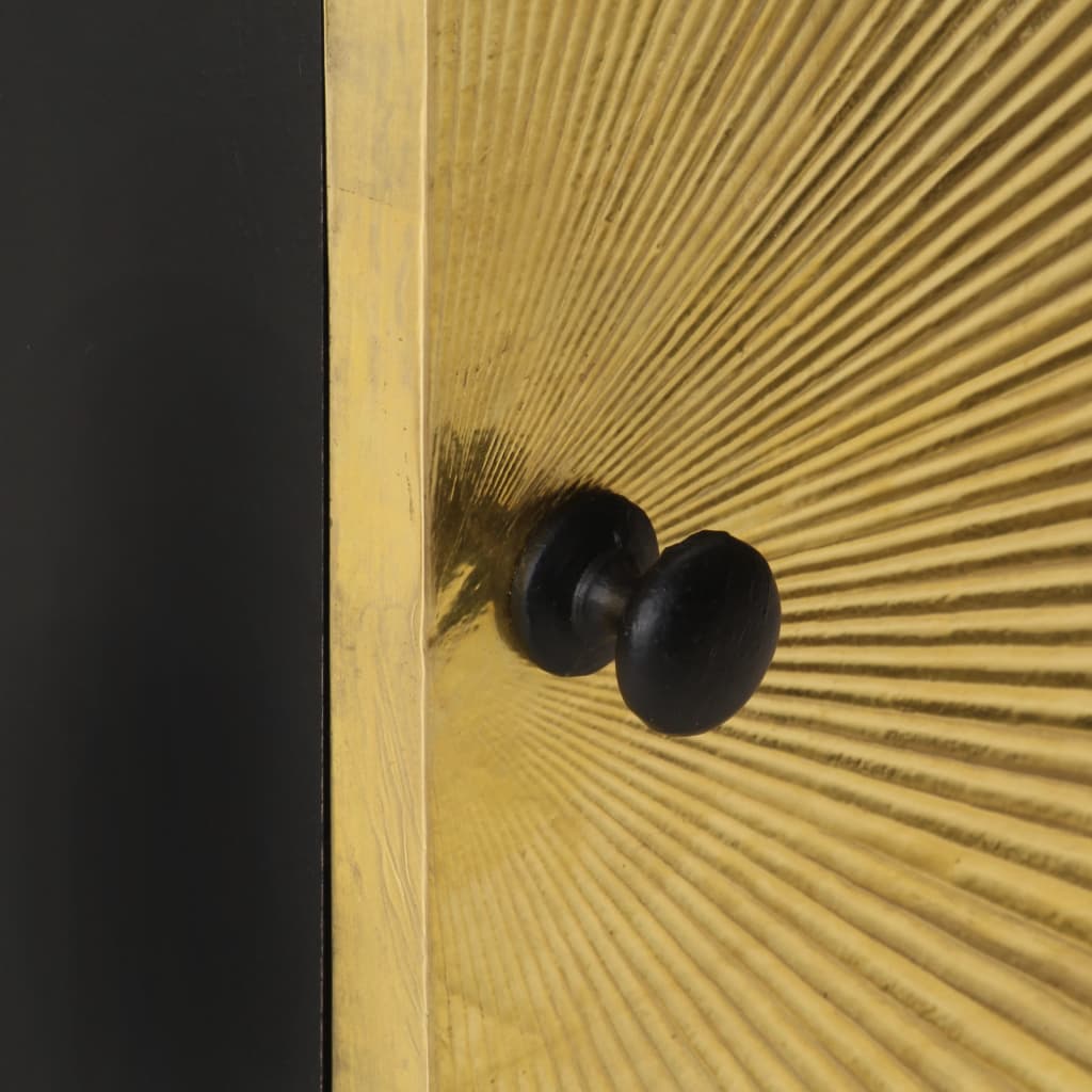 Bedside table with brass front 40x30x50 cm solid mango wood